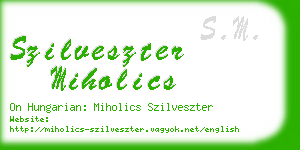 szilveszter miholics business card